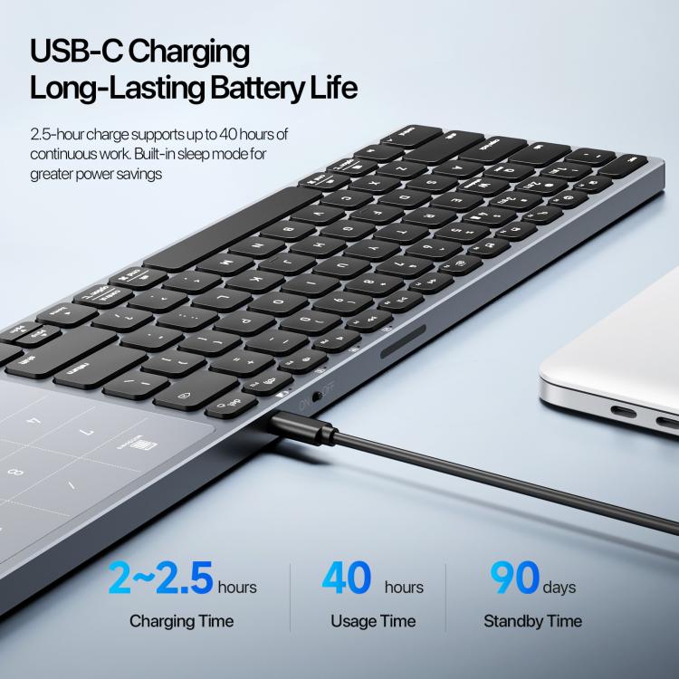 Teclado inalámbrico universal de aleación de aluminio de doble modo DUX DUCIS LK Pro Series con panel táctil digital, LK Pro Series