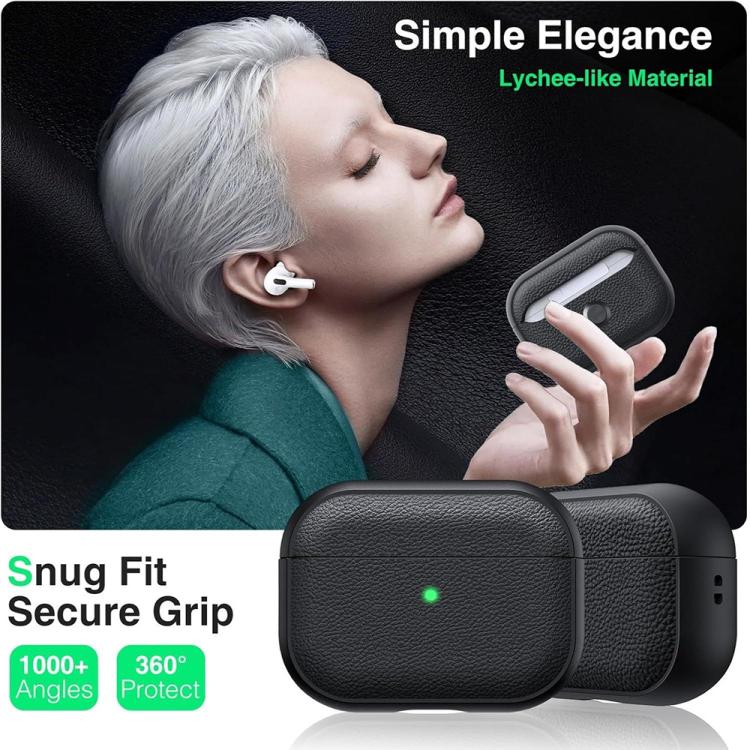 Funda para auriculares XDcase de TPU con textura de lichi y hebilla., For AirPods Pro 3, For AirPods 4, For AirPods Pro 2 / 1