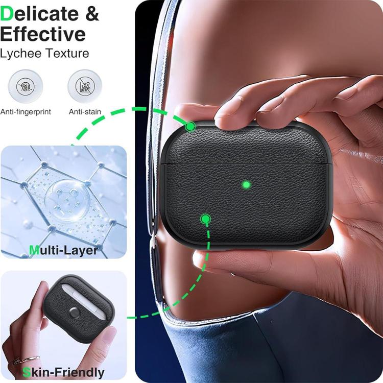Funda para auriculares XDcase de TPU con textura de lichi y hebilla., For AirPods Pro 3, For AirPods 4, For AirPods Pro 2 / 1