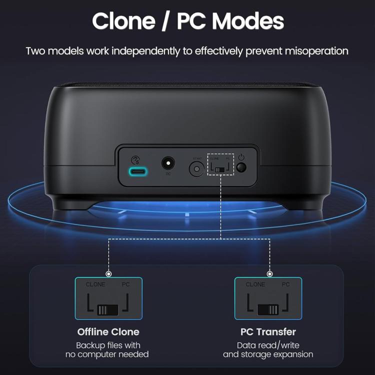 Estación de acoplamiento ORICO DD28C3-C para discos duros/SSD de 2,5/3,5 pulgadas, con conexión USB-C a SATA y 2 bahías., EU Plug, UK Plug, US Plug