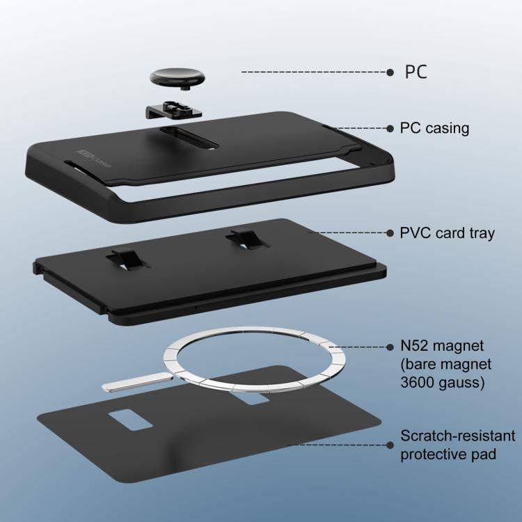 Soporte magnético de 3 tarjetas con botón lateral XDcase para iPhone/Galaxy y más