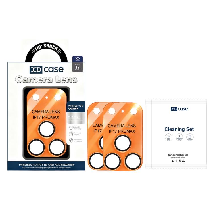 Protector de lente de cámara de acrílico translúcido esmerilado integrado XDcase (2 unidades), For iPhone 17 Pro Max, For iPhone 17 Pro