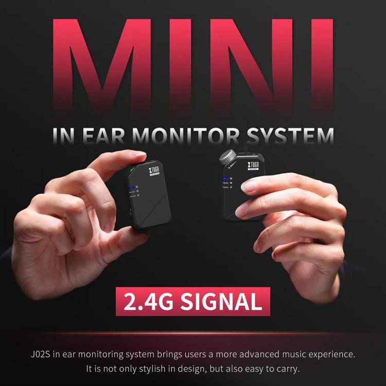 Sistema de monitorización estéreo intraauricular inalámbrico mini XTUGA J02S 2.4G TX y RX, J02S