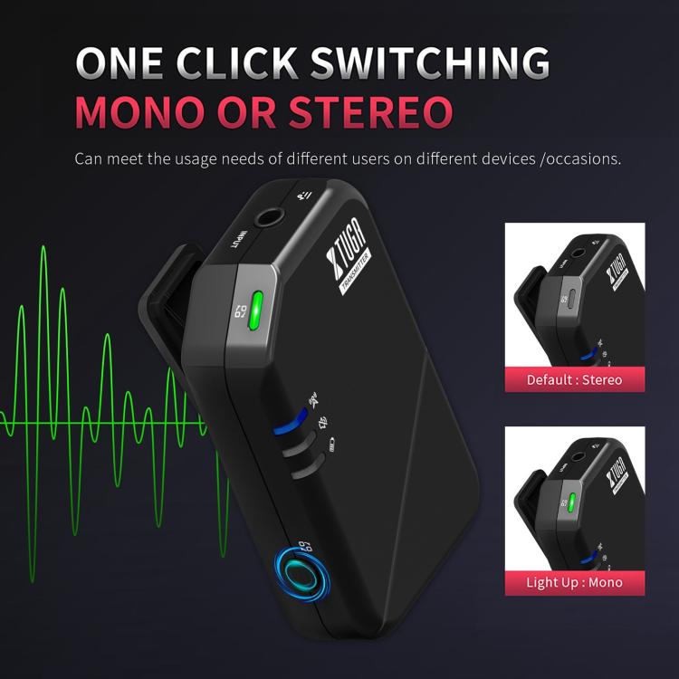 Sistema de monitorización estéreo intraauricular inalámbrico mini XTUGA J02S 2.4G TX y RX, J02S
