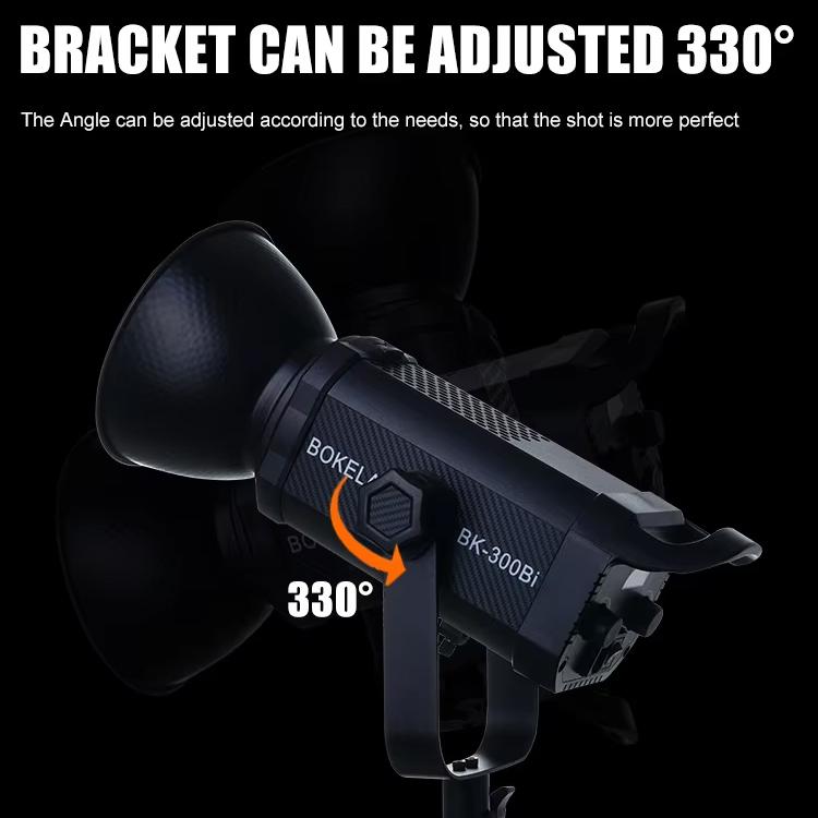 BOKELAI BK-300Bi 300W Luz LED de relleno para vídeo con doble temperatura de color (2700K-6500K) y control remoto., US Plug, EU Plug, UK Plug