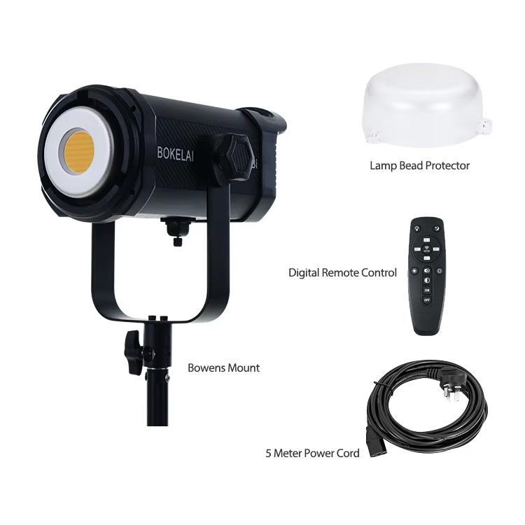 BOKELAI BK-300Bi 300W Luz LED de relleno para vídeo con doble temperatura de color (2700K-6500K) y control remoto., US Plug, EU Plug, UK Plug