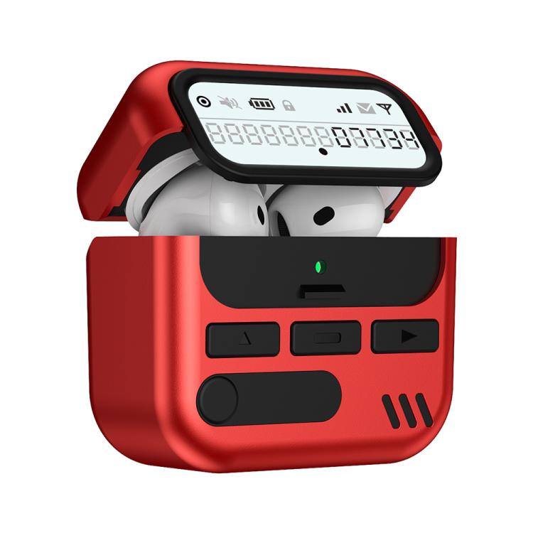Funda híbrida de TPU para PC con diseño de buscapersonas retro de XDcase, For AirPods 4, For AirPods Pro 2 / 1
