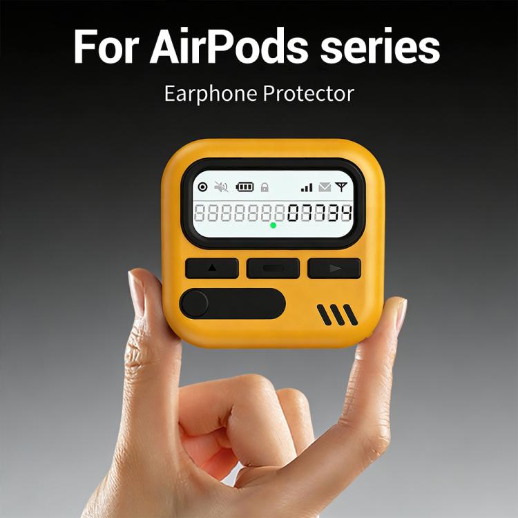 Funda híbrida de TPU para PC con diseño de buscapersonas retro de XDcase, For AirPods 4, For AirPods Pro 2 / 1