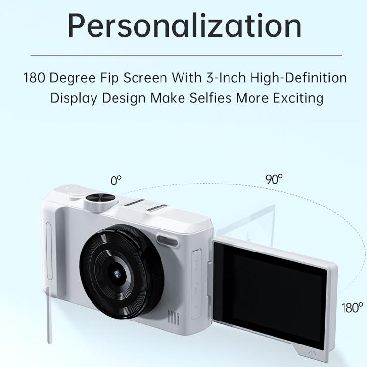 Cámara digital sin espejo DX9 de 48 MP, 4K, HD, con pantalla LCD abatible de 3 pulgadas y diseño retro, con sensor CCD.