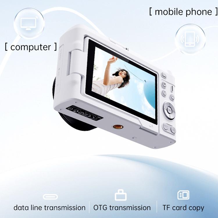 Cámara digital sin espejo DX9 de 48 MP, 4K, HD, con pantalla LCD abatible de 3 pulgadas y diseño retro, con sensor CCD.