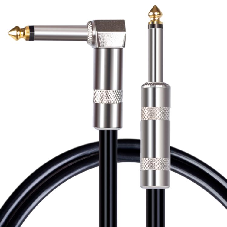 Cable de audio para guitarra eléctrica con conector de 6,35 mm recto a codo, 3m, 5m, 10m