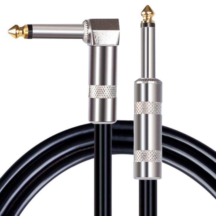 Cable de audio para guitarra eléctrica con conector de 6,35 mm recto a codo, 3m, 5m, 10m