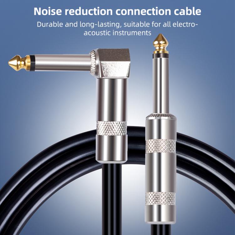 Cable de audio para guitarra eléctrica con conector de 6,35 mm recto a codo, 3m, 5m, 10m