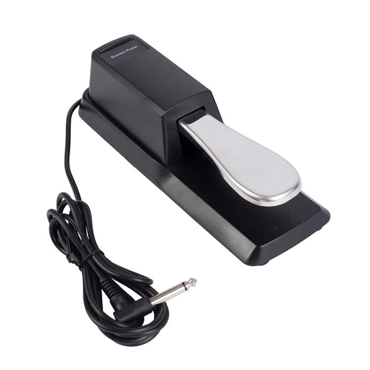 Pedal de sustain para piano con conector de 6,35 mm, pedal para sintetizador MIDI, longitud del cable: 1,85 m, Cable Length: 1.85m