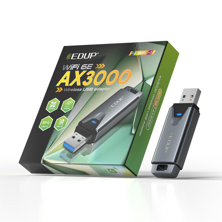 Adaptador de red inalámbrica mini USB tribanda WiFi 6E EDUP EP-AX1678, EP-AX1678