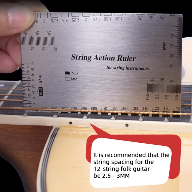 Calibrador de acción de cuerdas de guitarra de acero inoxidable