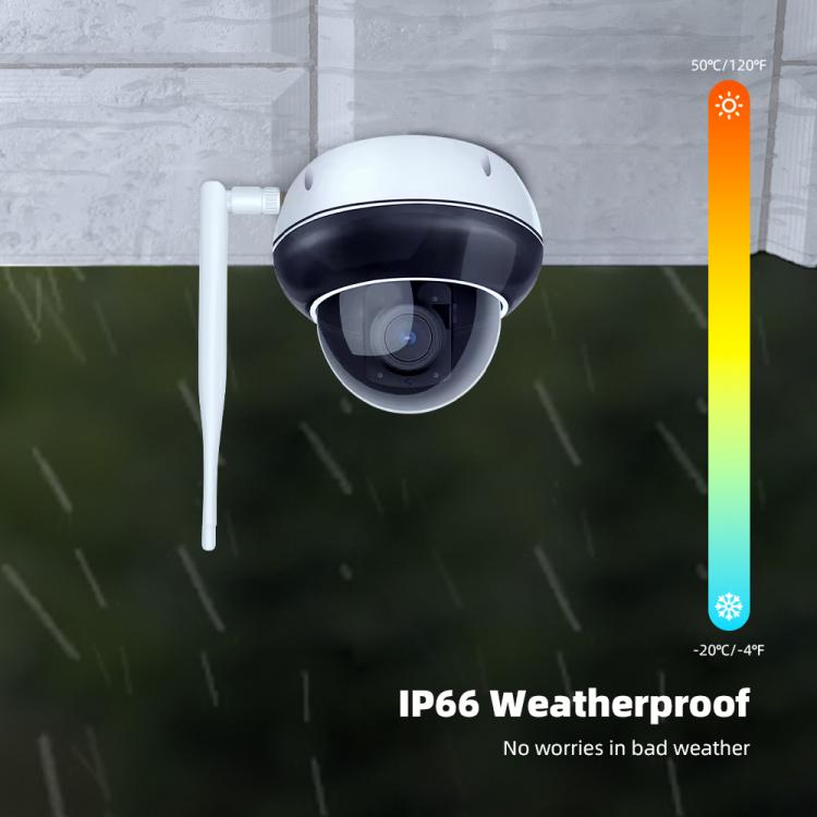 Cámara de seguridad tipo domo para exteriores RH-D05 de 5 MP con zoom óptico 5x, PoE y Wi-Fi., RH-D05
