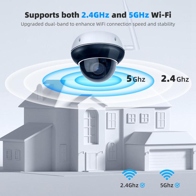 Cámara de seguridad tipo domo para exteriores RH-D05 de 5 MP con zoom óptico 5x, PoE y Wi-Fi., RH-D05