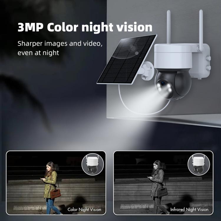 Cámara de seguridad PTZ para exteriores de bajo consumo, alimentada por energía solar, RH-BC10T, 4G, 3MP., RH-BC10T