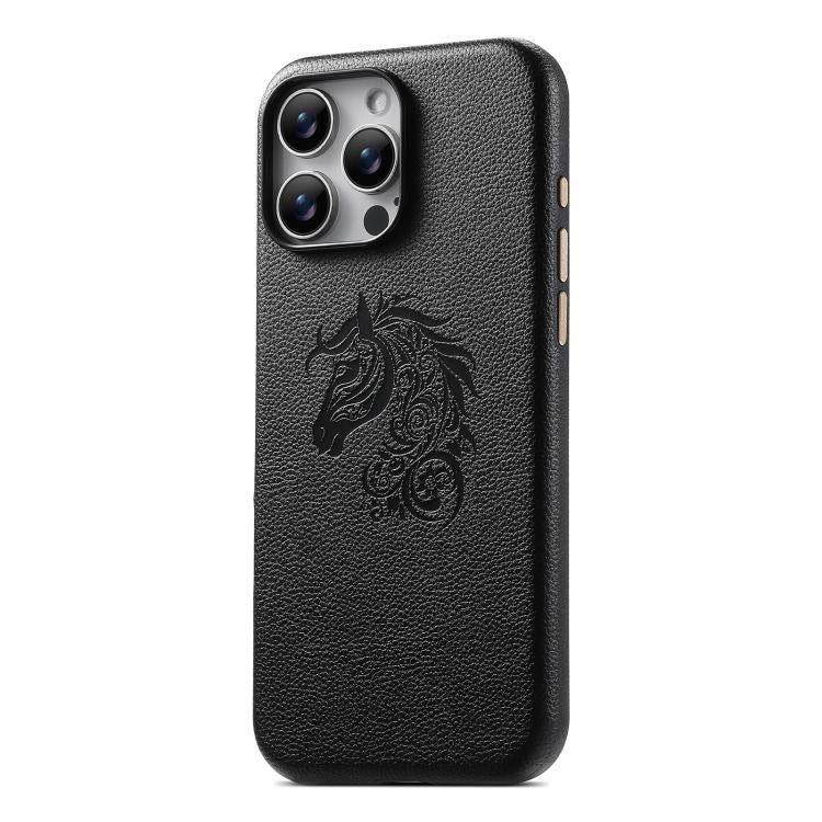 Funda para teléfono ESEBLE B1 con diseño de caballo y cinco flores, For iPhone 16 Pro Max, For iPhone 16 Pro