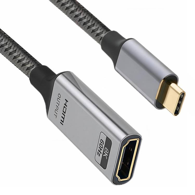 Convertidor activo de USB-C macho a HDTV 2.1 de 8K a 60 Hz y 48 Gbps, Type-C Male to HDTV2.1