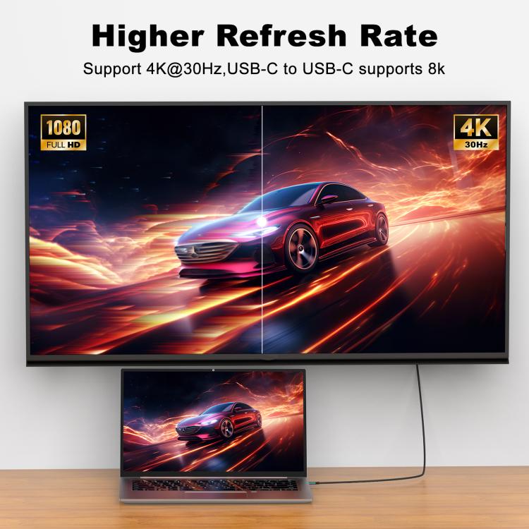Cable de conversión de vídeo Onten UC956 V2.0 4K 30Hz Tipo-C a HDMI y Tipo-C, UC956