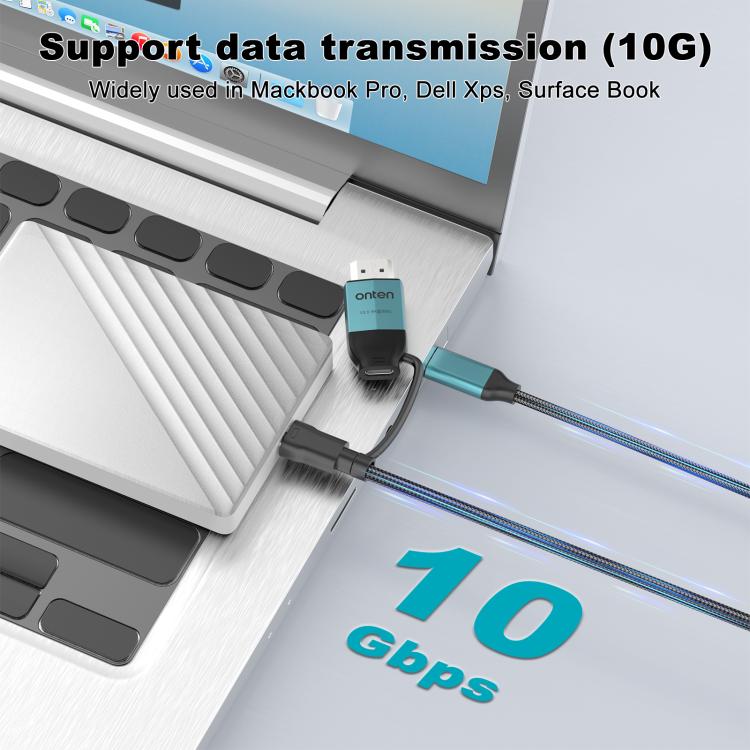 Cable de conversión de vídeo Onten UC956 V2.0 4K 30Hz Tipo-C a HDMI y Tipo-C, UC956