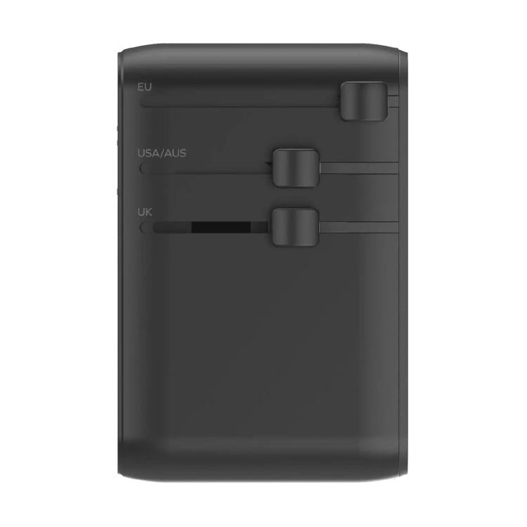 Cargador universal de viaje MOMAX UA30 1-World 2+ de 70 W con doble alimentación de CA y tecnología GaN, con cable retráctil., UA30D, UA30L