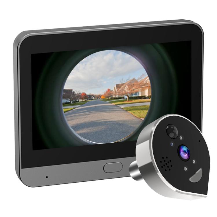 Videoportero RH-PD7 con pantalla HD de 4,3 pulgadas, mirilla panorámica de 360 grados y conexión WiFi inalámbrica de 2,4 GHz., RH-PD7