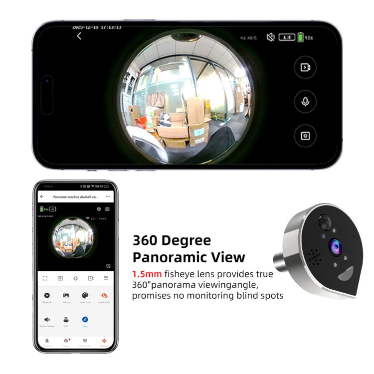 Videoportero RH-PD7 con pantalla HD de 4,3 pulgadas, mirilla panorámica de 360 grados y conexión WiFi inalámbrica de 2,4 GHz., RH-PD7