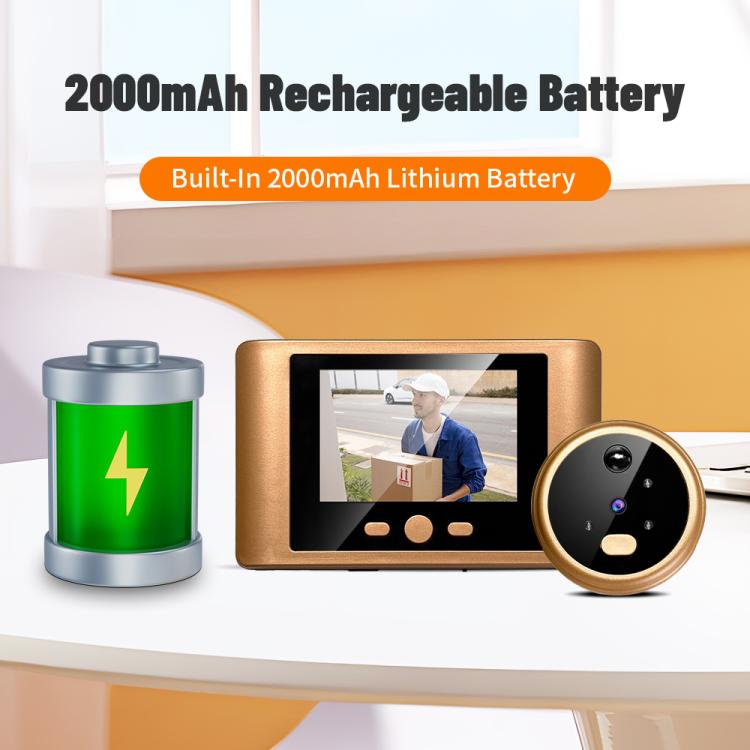 Mirilla electrónica RH-TPD08 con pantalla de 2,8 pulgadas y resolución 720P, con videoportero inalámbrico 2.4G.