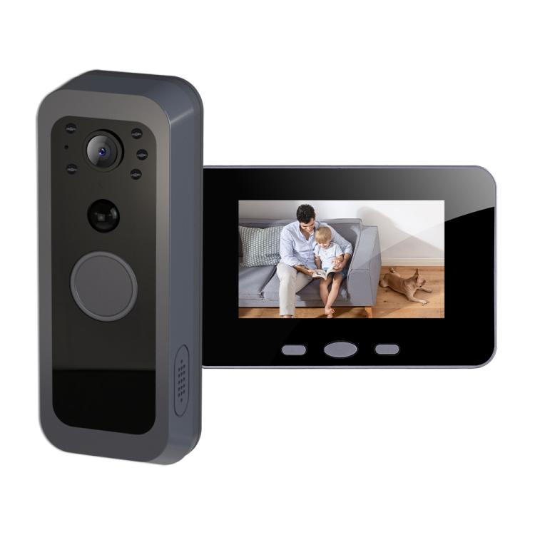 RH-TPD10-W Pantalla IPS de 4 pulgadas, videoportero inteligente Tuya con audio bidireccional y conexión WiFi.
