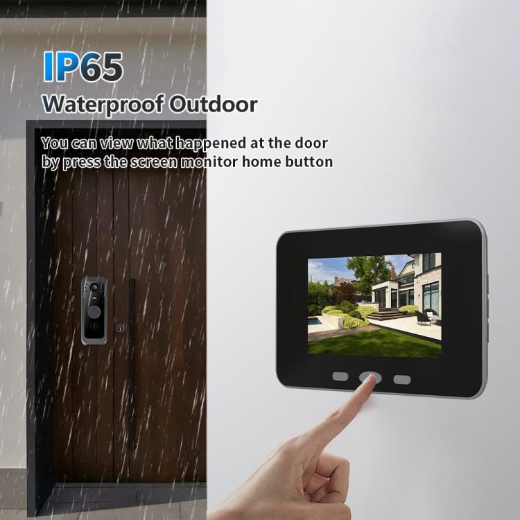 RH-TPD10-W Pantalla IPS de 4 pulgadas, videoportero inteligente Tuya con audio bidireccional y conexión WiFi.