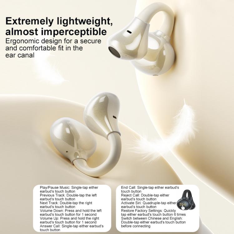 Auriculares inalámbricos Bluetooth ZGA GS25 con clip para la oreja, GS25