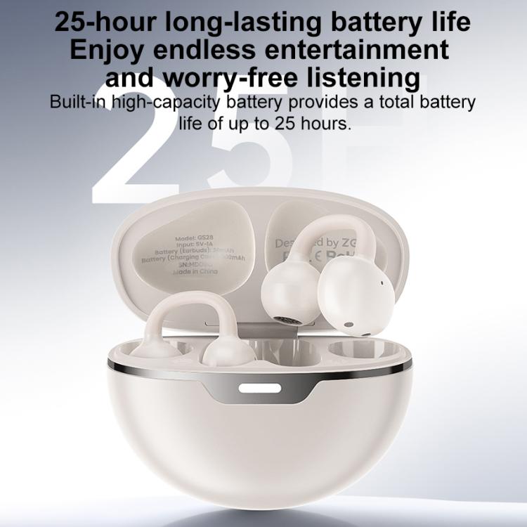 Auriculares inalámbricos Bluetooth ZGA GS28 con clip para la oreja e indicador luminoso., GS28