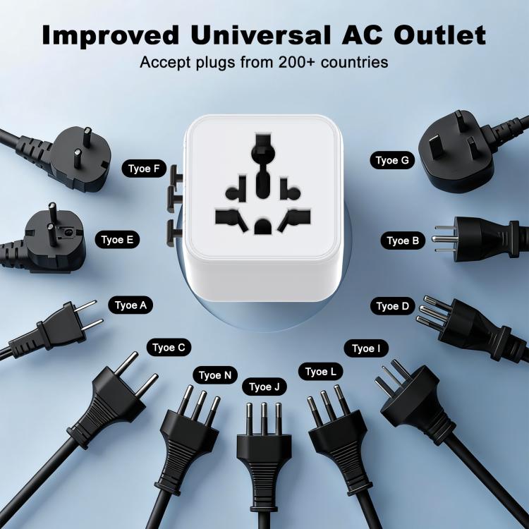 Adaptador de cargador de viaje universal multifuncional Onten CW81