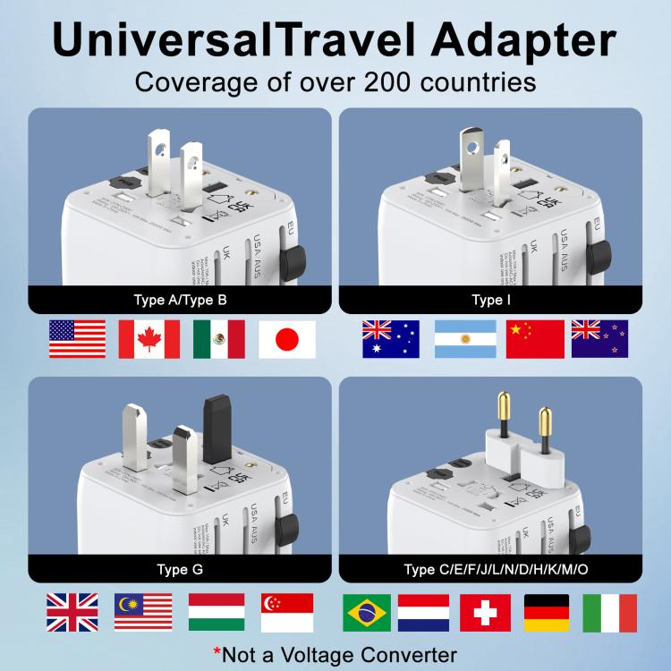 Adaptador de cargador de viaje universal multifuncional Onten CW81