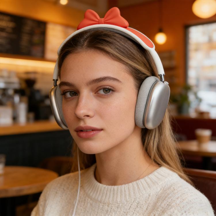 Funda decorativa de silicona para diadema con lazo, For AirPods Max