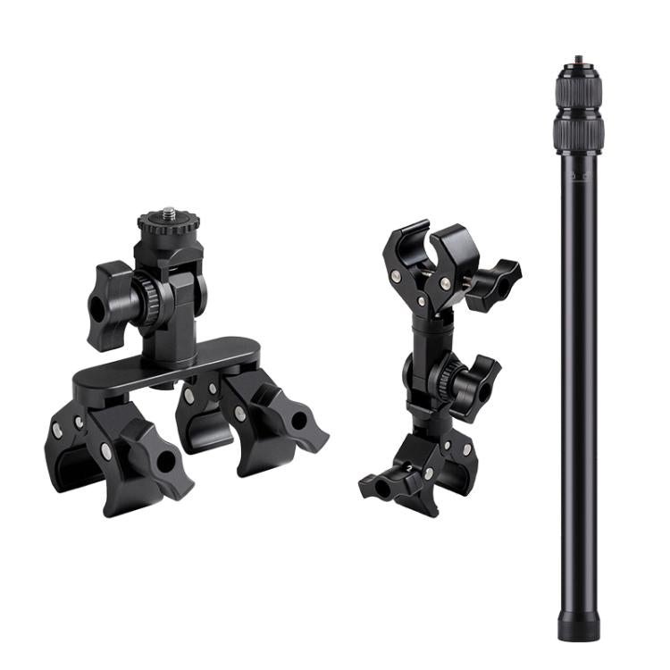 Soporte universal para manillar de bicicleta con abrazadera y varilla de extensión para cámara de acción, With Rod & Dual-Leg Crab & Dual-Head Crab Clamp, With 2 x  Dual-Head-Crab Clamp, With Rod & Dual-Head-Crab & Single-Crab Clamp