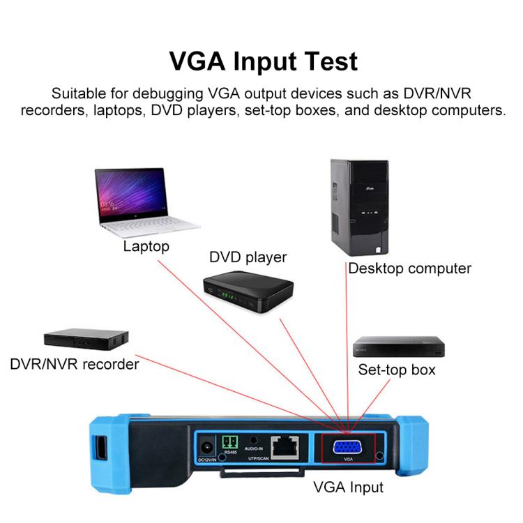 Probador integrado de videovigilancia coaxial SDI simulado IPC-5200CPlus Network Engineering Treasure, US Plug, EU Plug, UK Plug, AU Plug