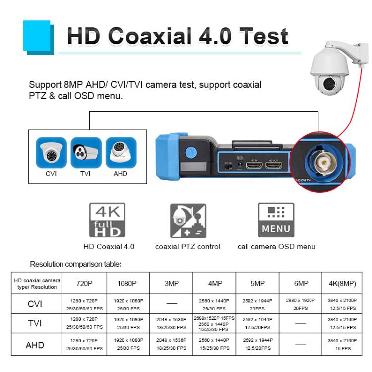 Probador de videovigilancia coaxial HD-3100Pro Engineering Treasure 5 en 1, US Plug, EU Plug, UK Plug