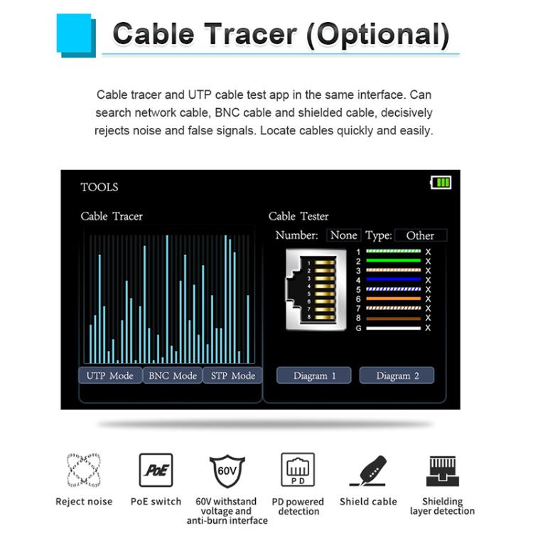 Probador de videovigilancia coaxial HD-3100Pro Engineering Treasure 5 en 1, US Plug, EU Plug, UK Plug