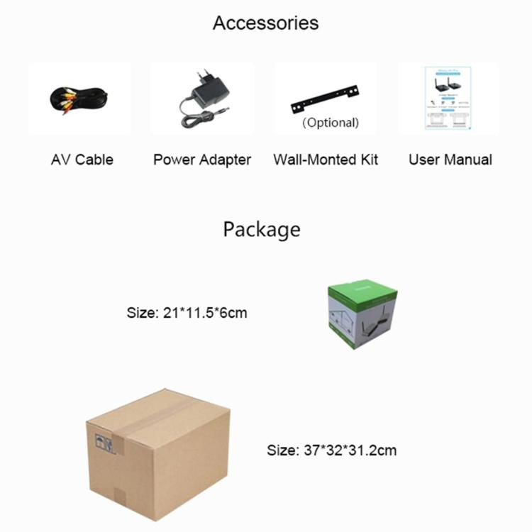 Transmisor de audio/vídeo inalámbrico Measy AV530-2 de 5,8 GHz + 2 receptores, distancia de transmisión: 300 m, Black US Plug