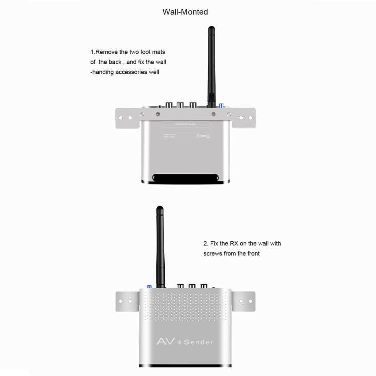 Transmisor de audio/vídeo inalámbrico Measy AV530-2 de 5,8 GHz + 2 receptores, distancia de transmisión: 300 m, Black US Plug