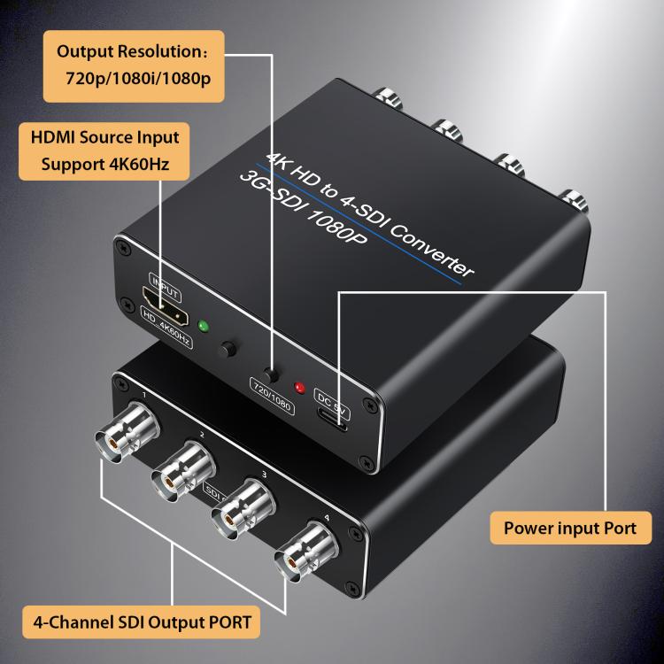 Convertidor NK-814 de entrada HDMI 4K a salida 4-SDI, 4-SDI