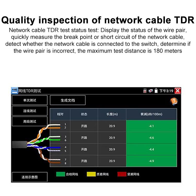 Probador de videovigilancia para ingeniería de simulación de redes coaxiales IPC-5200 Plus 4K, US Plug, EU Plug, UK Plug, AU Plug