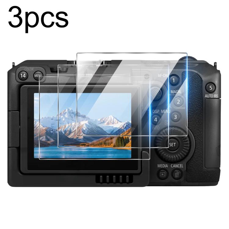 3 láminas de vidrio templado HD antiarañazos y antihuellas, For Canon EOS C50