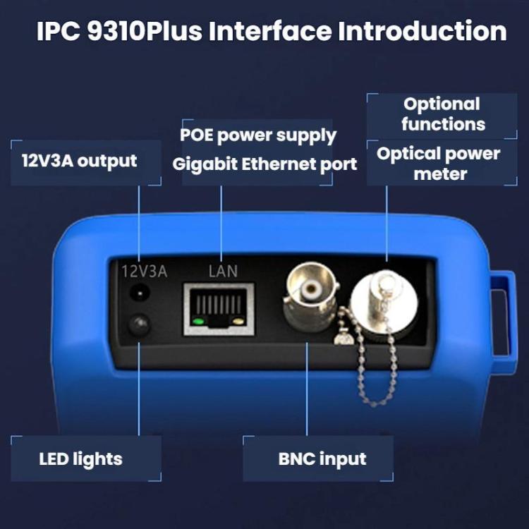 Probador de ingeniería de red analógica coaxial IPC9310Plus con pantalla HD de 4,5 pulgadas y probador de videovigilancia, IPC9310Plus(US Plug)
