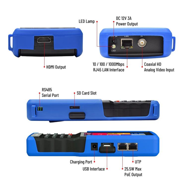 Probador de ingeniería de red analógica coaxial IPC9310Plus con pantalla HD de 4,5 pulgadas y probador de videovigilancia, IPC9310Plus(US Plug)