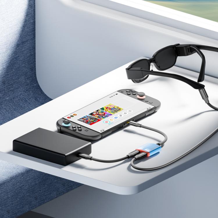 Convertidor AR 2 en 1 de USB-C a doble USB-C con todas las funciones